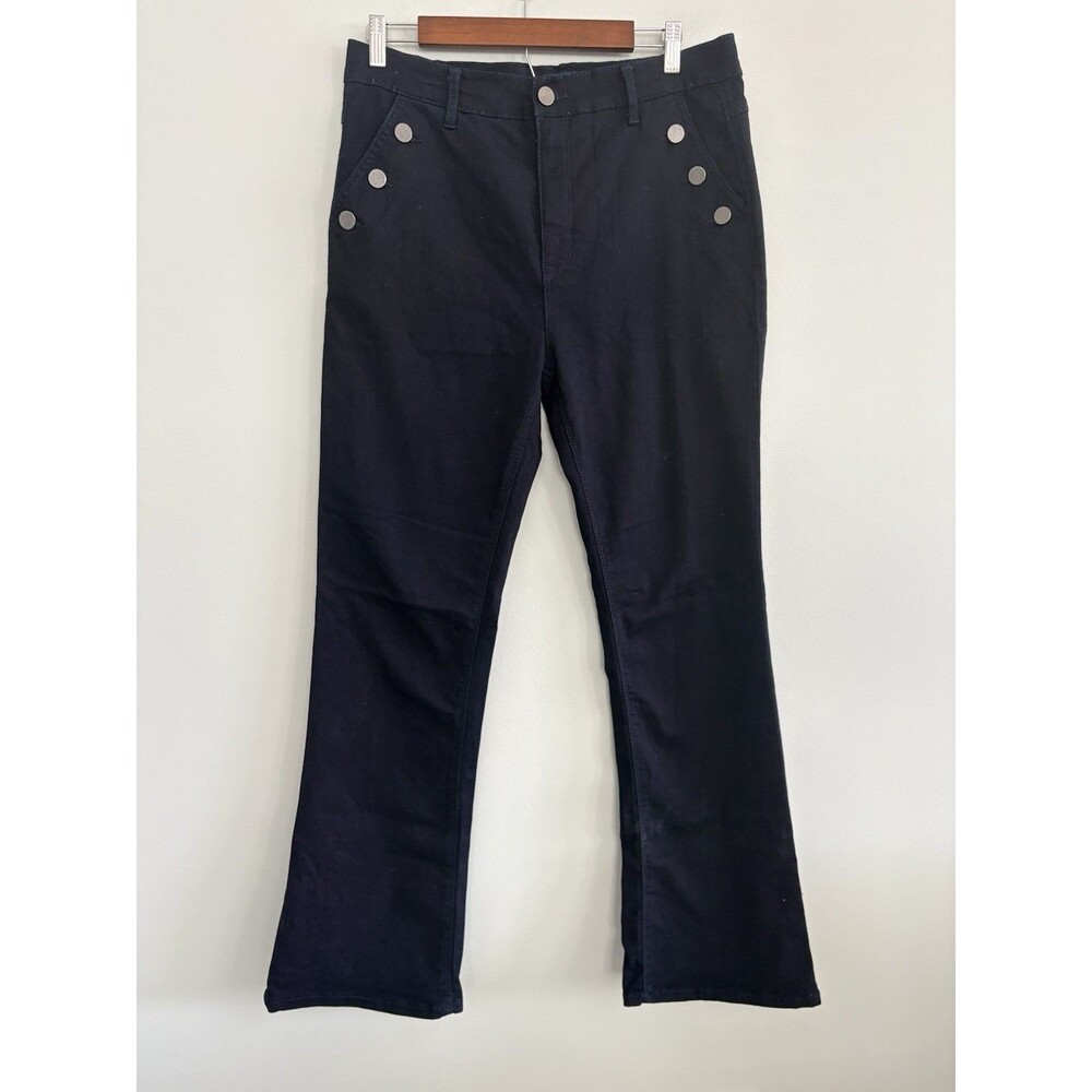 Curve Appeal Womens Sailor Flare Jeans High Rise Blue Size 14/32 Stretch